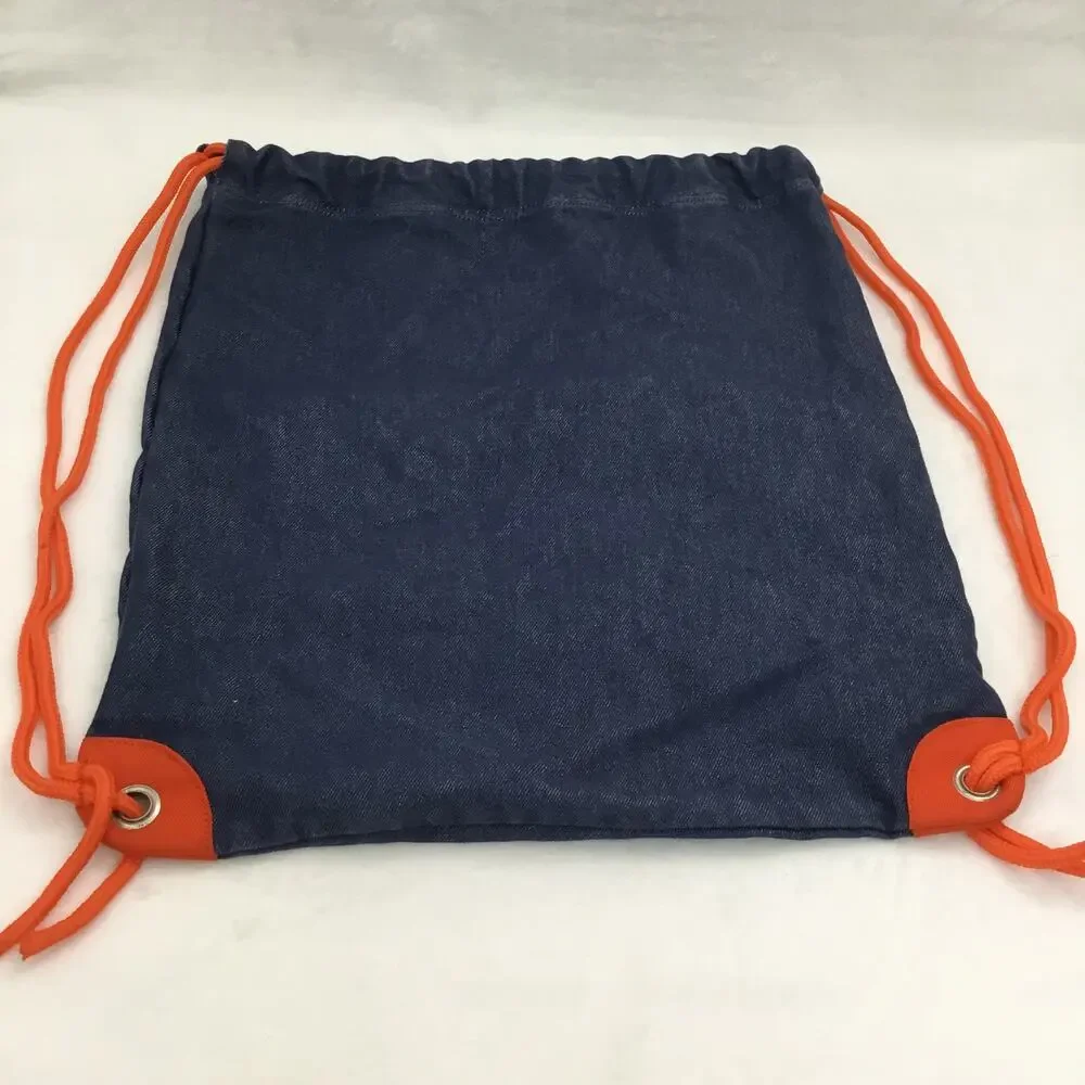 GAP Drawstring Soft Backpack Denim with Orange Drawstring
